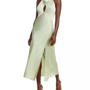 NICHOLAS  aline dress Pistachio color 100% Silk Backless Size 6